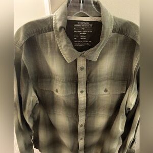 REI Co-op Men’s Flannel Shirt Large Green Plaid Button-Up Outdoor Hiking